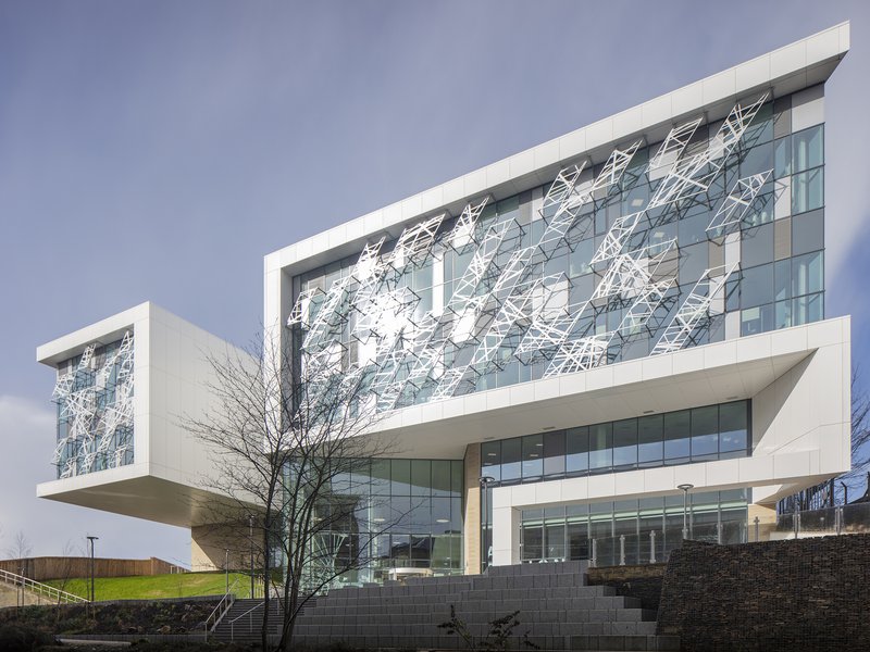 Image of the front of the Barbara Hepworth Building, School of Art and Design for University of Hudderfield