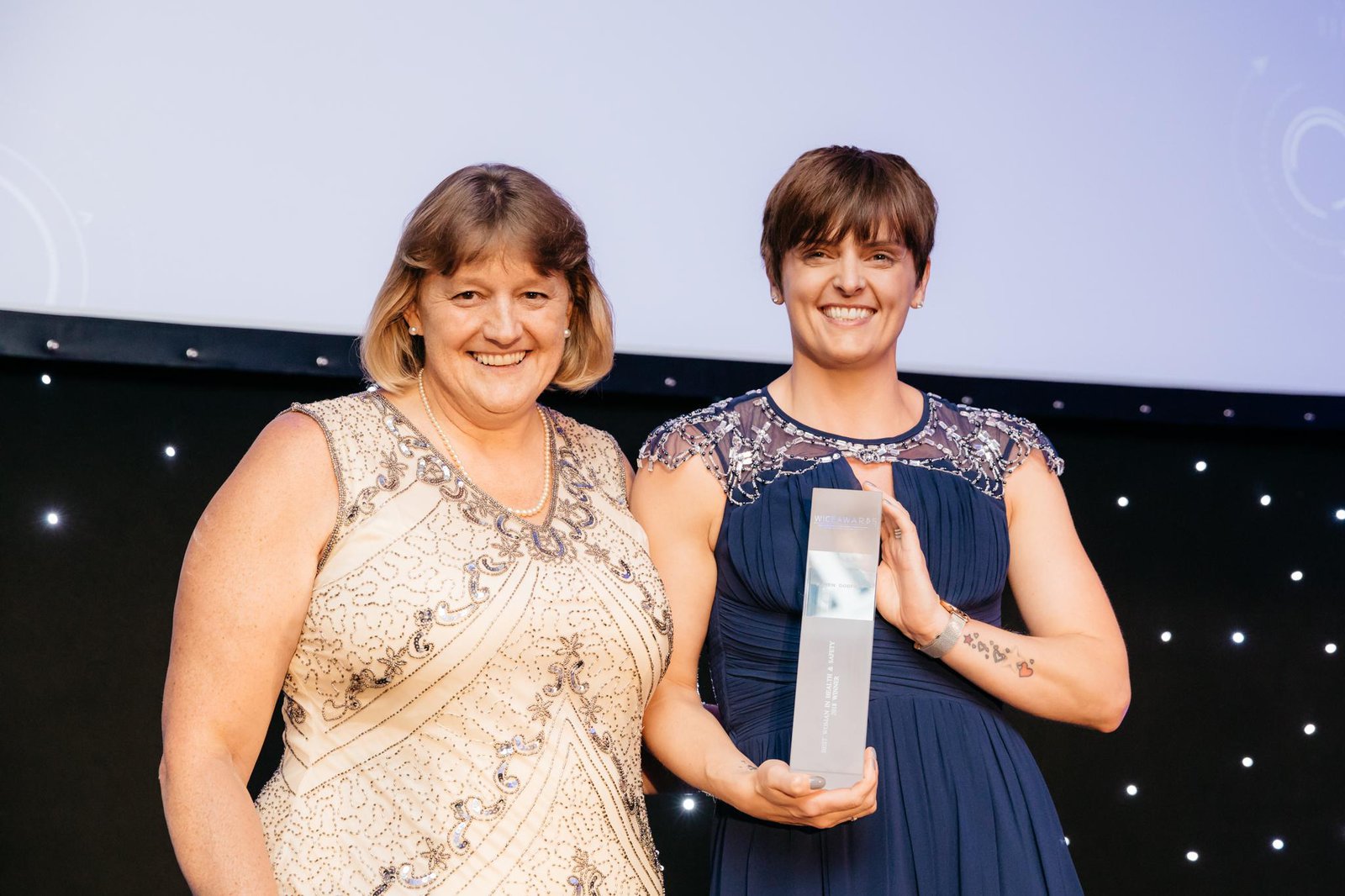 Health and Safety Manager for Morgan Sindall Construction in the North, Karen Godfrey pictured at the WICE Awards ceremony