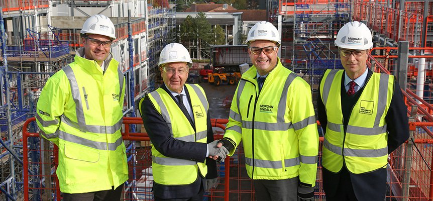 Image of the Morgan Sindall Construction team and stakeholders involved in the Arts University Bournemouth project