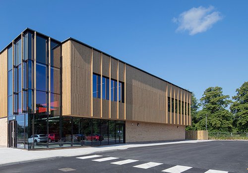 Outside of the completed Market Rasen Leisure Centre