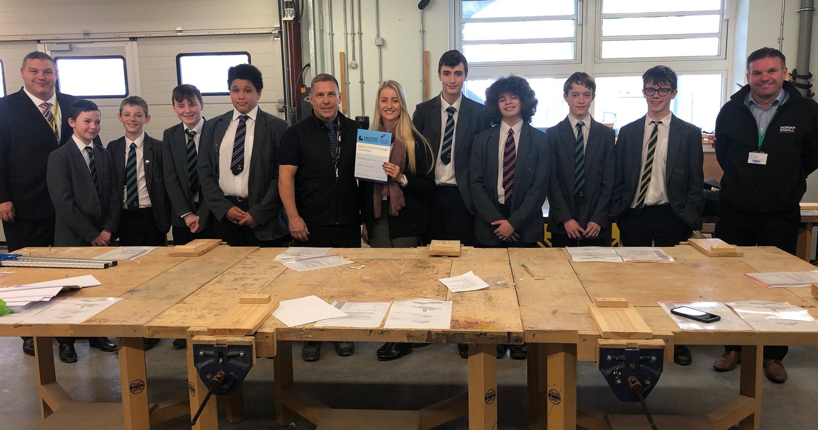 The team pictured at the launch of the adopt a school programme with Torquay Academy