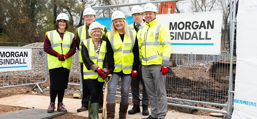 Morgan Sindall Construction team and stakeholders at Pembroke Road Groundbreaking event