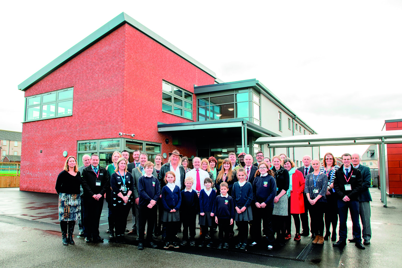 Image of the team at the handover event for Old Sarum Primary School