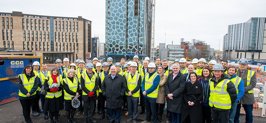 Attendees at milestone event for Royal College of physicians HQ in Paddington Village Liverpool
