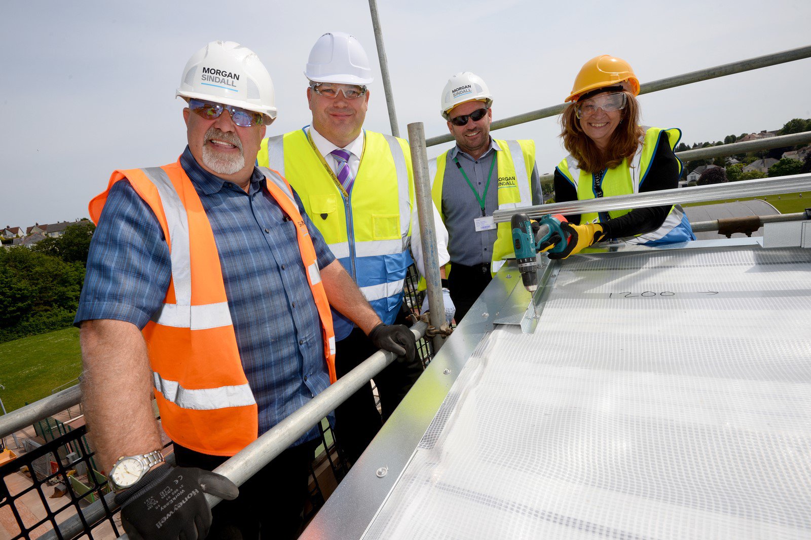 Image of the team at the Torquay Academy topping out event