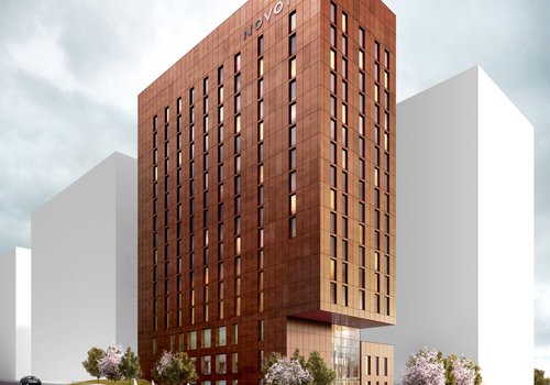 Image of the hotel building proposed for the Paddington Village site in Liverpool