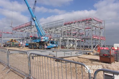 Steel works at the Great Yarmouth Marina Centre