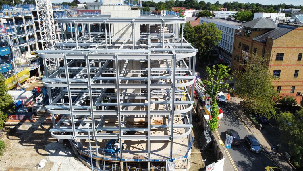 The steelwork at the CCOS project in St Albans