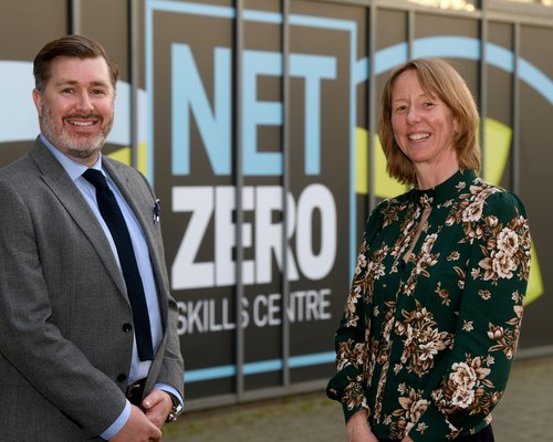 1Net Zero Skills Centre opening - Alan Pease and Dr Sarah Williamson - photo by PAGEPIX