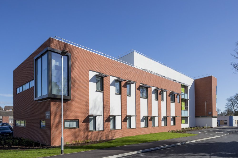 Side view of the St Luke's treatment centre in Market Harborough