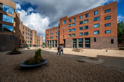 Outside the Clive Booth Student accommodation