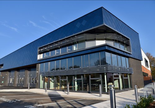 Image of Ramsgate Fire Station showing the metallic cladding to the front of the building
