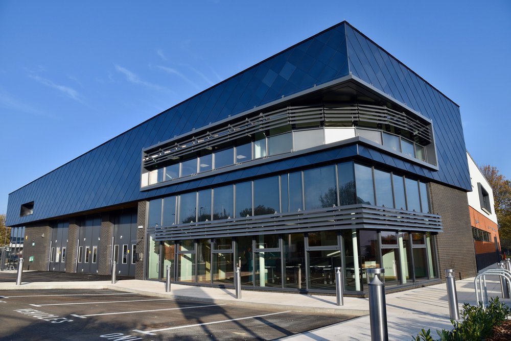 Image of Ramsgate Fire Station showing the metallic cladding to the front of the building