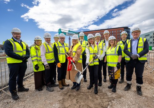 Blackpool Council, Blackpool and the Fylde College and Morgan Sindall at the ground breaking for the new Multiversity