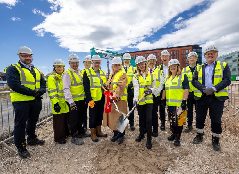 Blackpool Council, Blackpool and the Fylde College and Morgan Sindall at the ground breaking for the new Multiversity