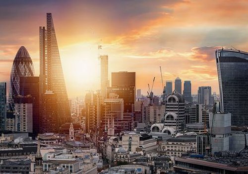 Aerial view of the City of London