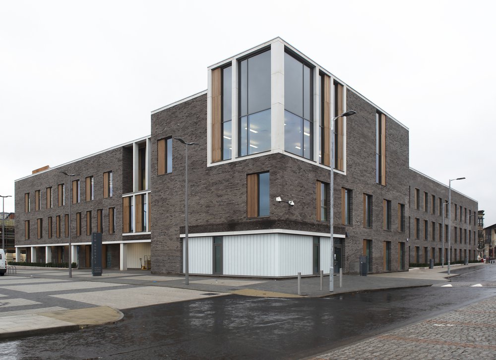 Exterior of the Gorbals health centre in Scotland