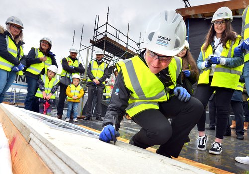 Morgan Sindall Construction topping out ceremony at Hailsham School