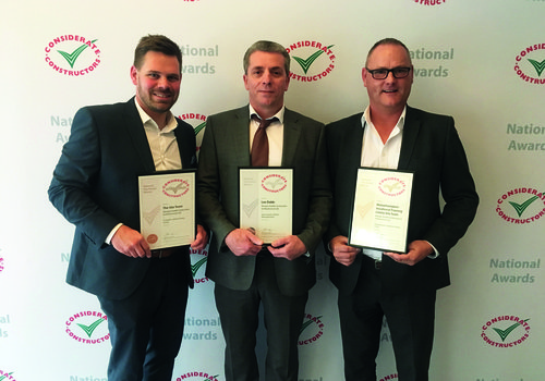 Morgan Sindall team pictured with their CCS certificates in 2018