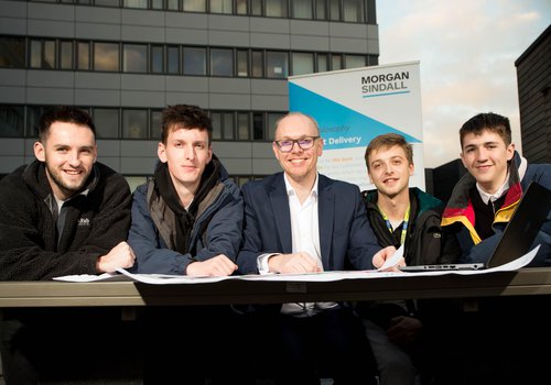 The group of students taking part in the CIOB challenge - Kyle Dougan Alex Dawes Owen Ashton Ben Tregear Jack Heaney
