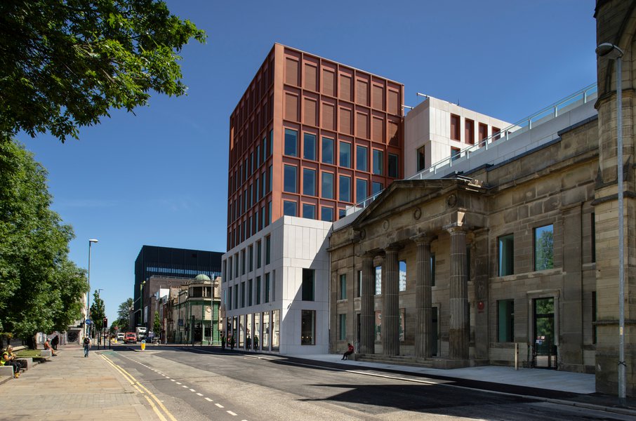 PIcture of the side of the Manchester Metropolitan Arts and Humanities building