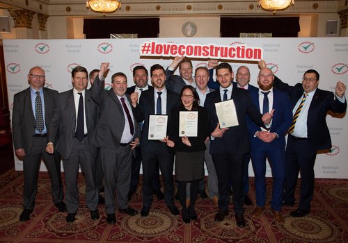 Image of the Morgan Sindall group team at the Considerate Constructors Awards event in 2019