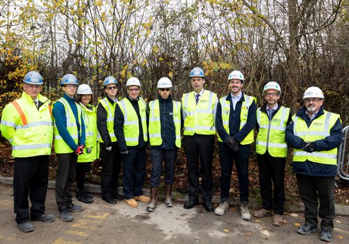 Morgan Sindall Construction and stakeholders at a topping out event