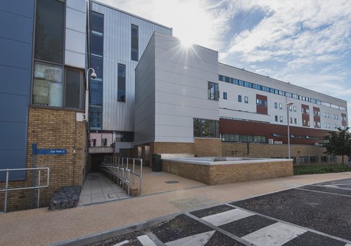 Picture of the outside of the Addenbrookes Hospital Building