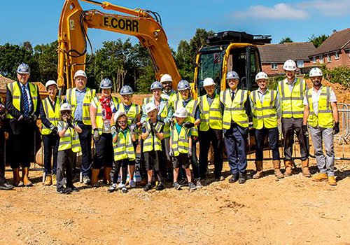 Image of groundbreaking event at New Bridge School