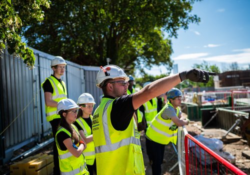 Students on tour of live site