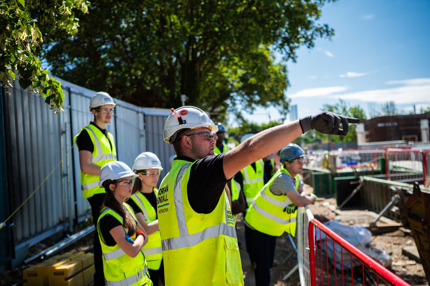 Students on tour of live site