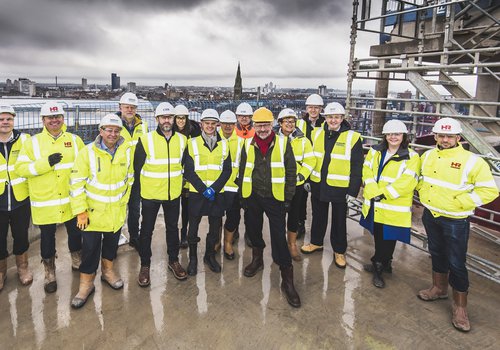 Morgan Sindall Construction Morgan Sindall Construction Team celebrates topping out at £50 million mixed-use regeneration scheme