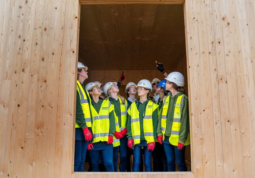 Image of the careers in construction event and site tour at Sherborne Girls School