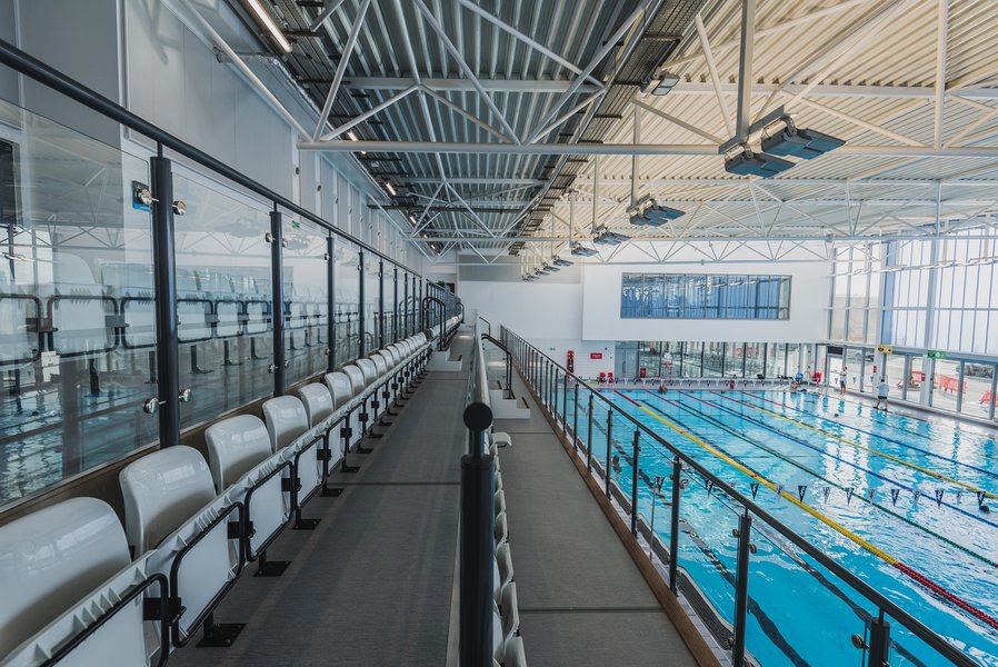 Picture of the pool at Slough Leisure Centre, a view from the viewing area platform