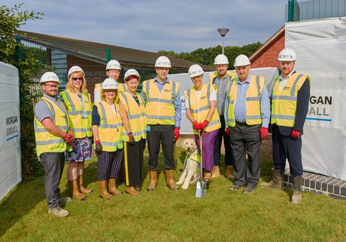Morgan Sindall Construction team and guests at Springwell School groundbreaking event