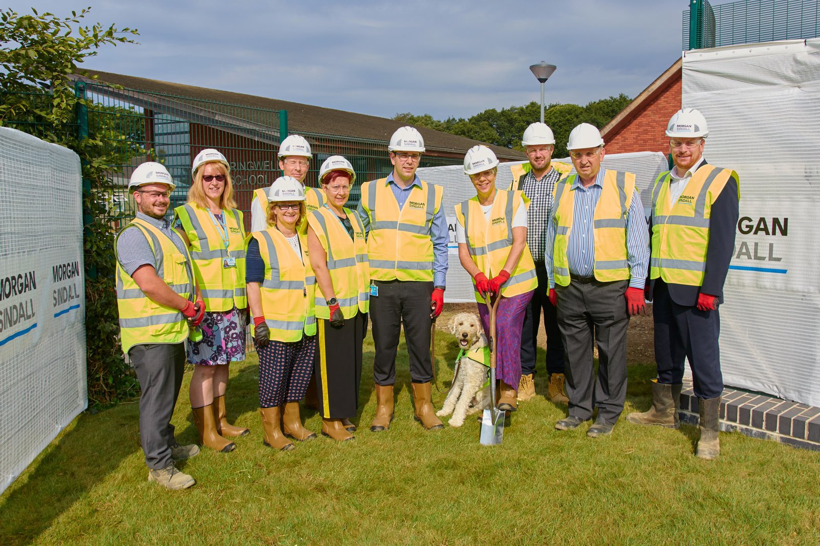 Morgan Sindall Construction team and guests at Springwell School groundbreaking event