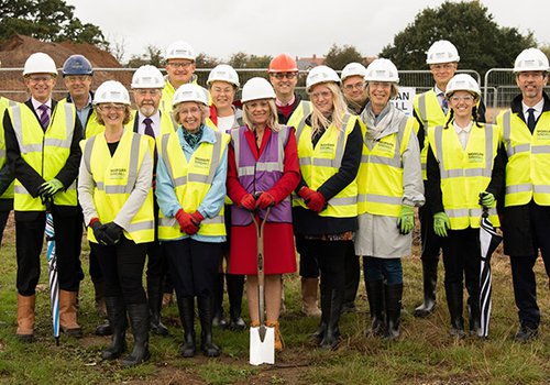 Morgan Sindall Construction team and stakeholders at the Stoneham Park Academy groundbreaking event