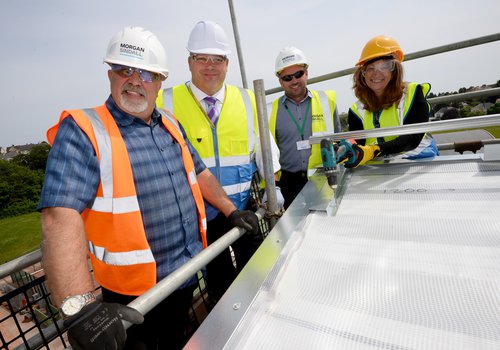 Image of the team at the Torquay Academy topping out event