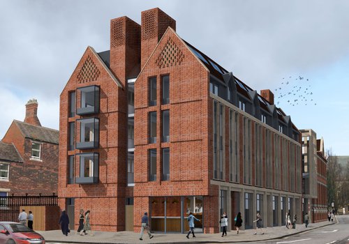 Image of the proposed Trinity College Student Accommodation block in Cambridge