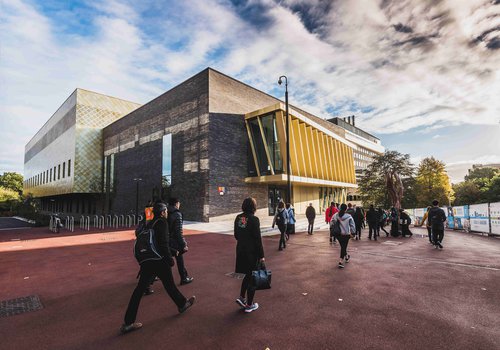 Image of the front of the Collaborative Teaching Laboratory at the University of Birmingham