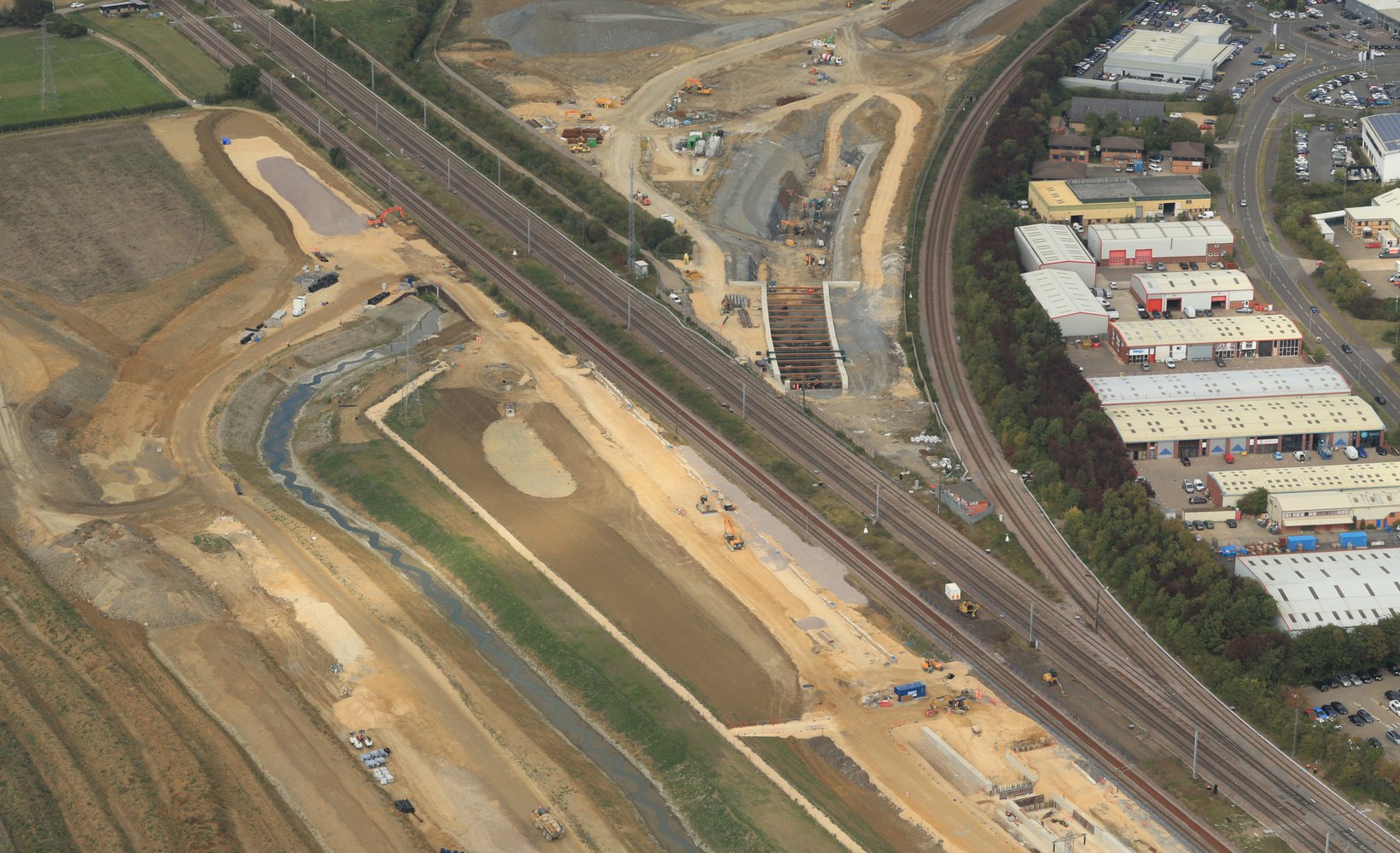 An aerial view of the Werrington Grade Separation project
