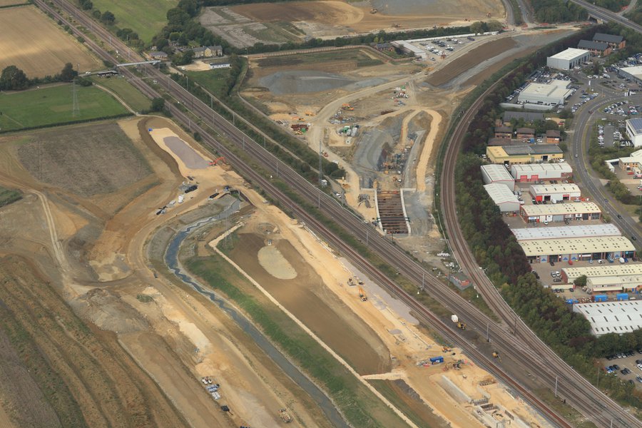 An aerial view of the Werrington Grade Separation project