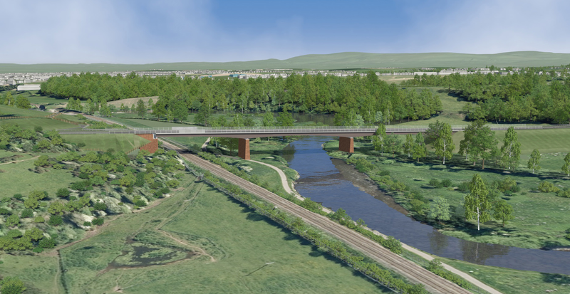 An illustration of an aerial view of Carlisle Southern Link Road