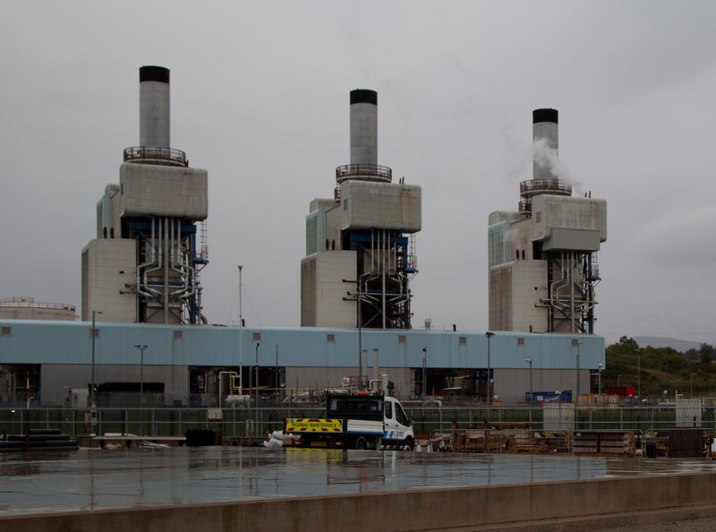 Three industrial chimneys, on site at ISA.